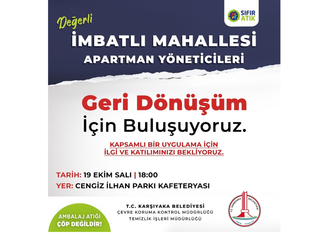 İmbatlı Mahallesi Apartman Yöneticileri Geri Dönüşüm İçin Buluşuyor