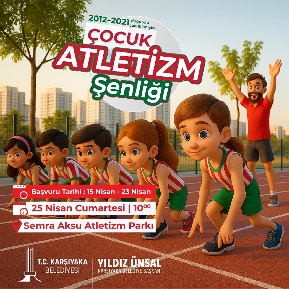 Çocuk Atletizm Şenliği Etkinliğine Başvurunuzu Görsele Tıklayarak Yapabilirsiniz.