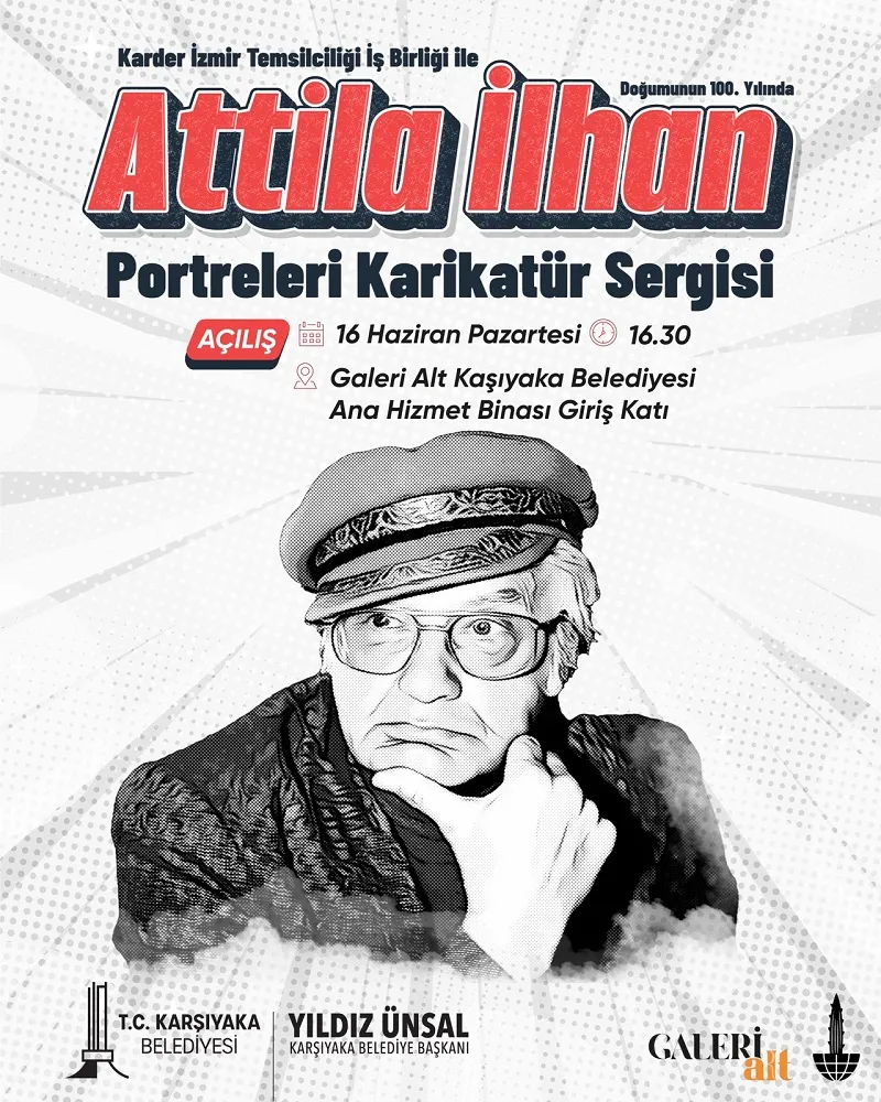 Attila İlhan Portreleri Karikatür Sergisi