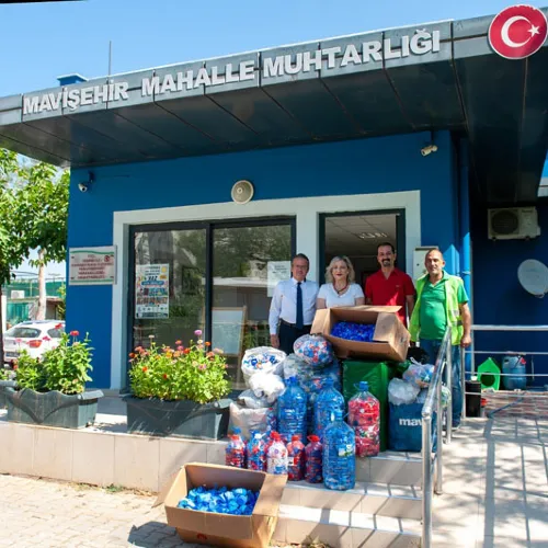 ‘Mavi Kapak’ Kampanyasına Muhtarlardan 550 Kilogramlık Destek haber fotoğrafı