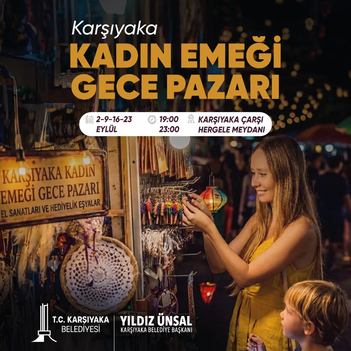 Belediyemizin Düzenlediği Eylül Ayı Kadın Emeği Gece Pazarı Etkinliğine Başvurular Başladı.